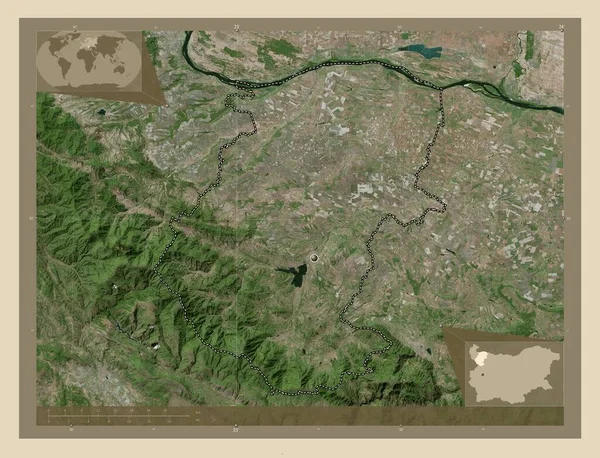 Montana Província Bulgária Mapa Satélite Alta Resolução Mapa Localização Auxiliar — Fotografia de Stock