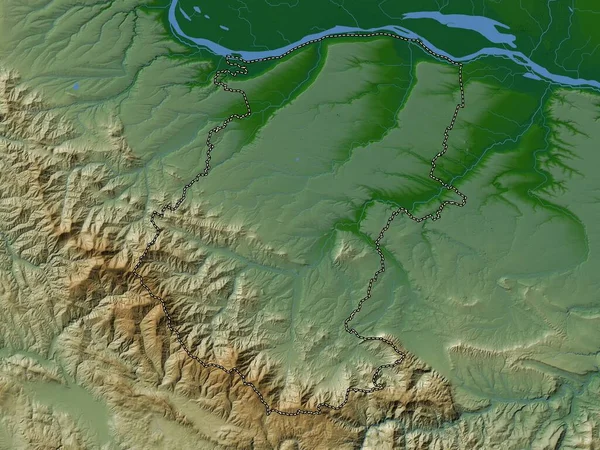 Montana Província Bulgária Mapa Elevação Colorido Com Lagos Rios — Fotografia de Stock