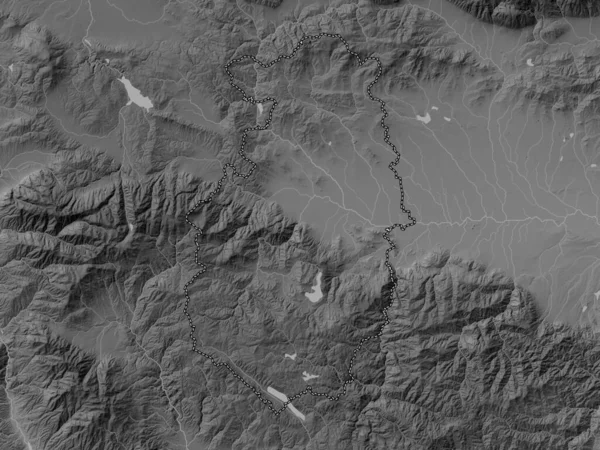Pazardzhik Provincie Bulharsko Výškové Mapy Stupních Šedi Jezery Řekami — Stock fotografie