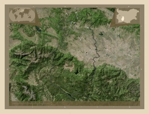 Pazardzhik Provincie Bulharsko Satelitní Mapa Vysokým Rozlišením Pomocné Mapy Polohy — Stock fotografie