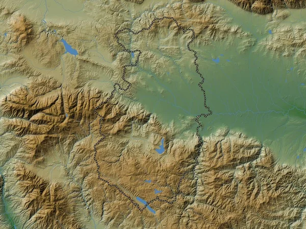 Pazardzhik Prowincja Bułgarii Kolorowa Mapa Wzniesień Jeziorami Rzekami — Zdjęcie stockowe