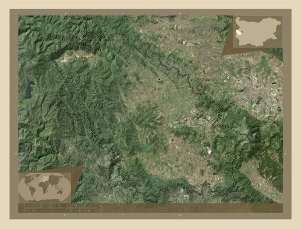Πέρνικ Επαρχία Της Βουλγαρίας Υψηλής Ανάλυσης Δορυφορικός Χάρτης Τοποθεσίες Μεγάλων — Φωτογραφία Αρχείου