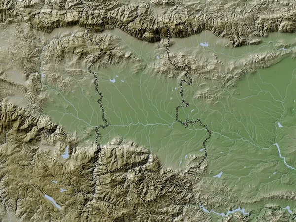 Φιλιππούπολη Επαρχία Της Βουλγαρίας Υψόμετρο Χάρτη Χρωματισμένο Wiki Στυλ Λίμνες — Φωτογραφία Αρχείου