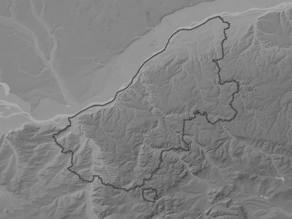Уловка Провинция Болгарии Карта Высот Оттенках Серого Озерами Реками — стоковое фото