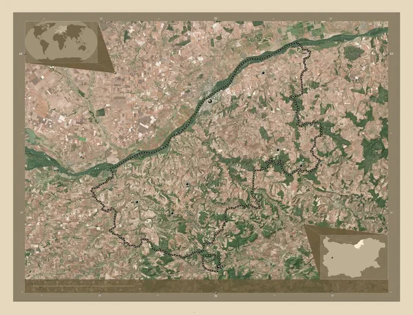 Russe Provinz Bulgarien Hochauflösende Satellitenkarte Standorte Der Wichtigsten Städte Der — Stockfoto