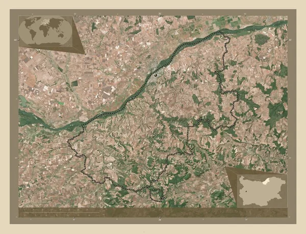 Ruse Prowincja Bułgarii Mapa Satelity Wysokiej Rozdzielczości Pomocnicze Mapy Położenia — Zdjęcie stockowe