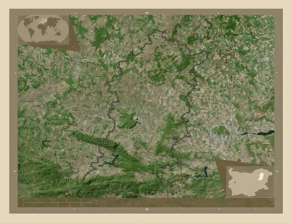 Shumen Provincie Bulgarije Satellietkaart Met Hoge Resolutie Hulplocatiekaarten Hoek — Stockfoto