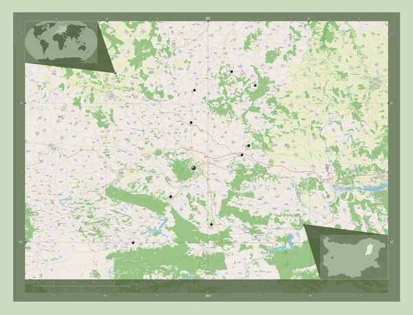 Shumen Provincie Bulgarije Open Plattegrond Locaties Van Grote Steden Van — Stockfoto