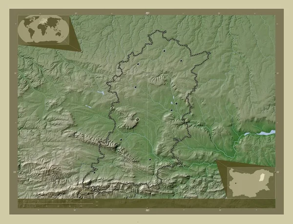 Shumen Provincia Bulgaria Mapa Elevación Coloreado Estilo Wiki Con Lagos —  Fotos de Stock