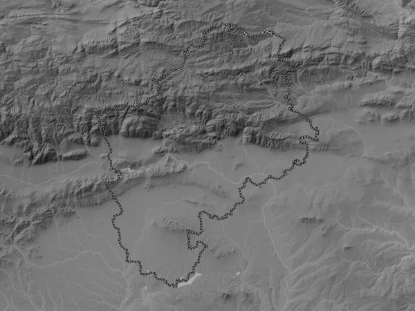 Sliven Επαρχία Της Βουλγαρίας Υψόμετρο Γκρι Χάρτη Λίμνες Και Ποτάμια — Φωτογραφία Αρχείου