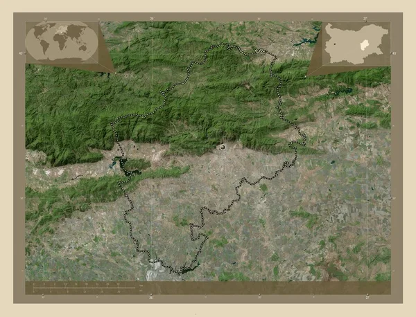 Sliven Provincia Bulgaria Mapa Satelital Alta Resolución Mapas Ubicación Auxiliares —  Fotos de Stock