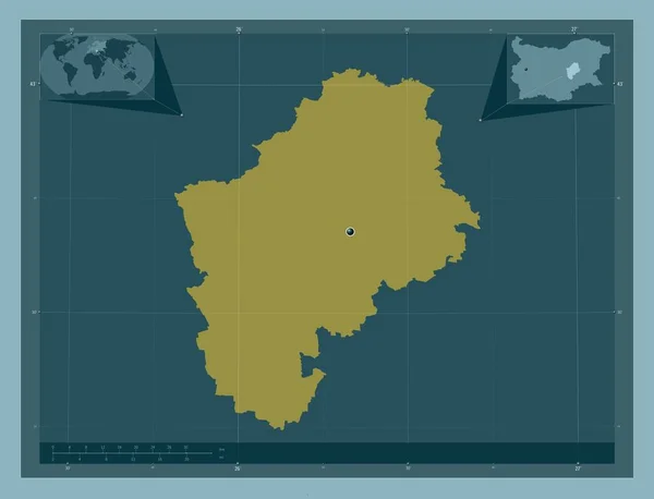 Sliven Provincia Bulgaria Forma Tinta Unita Mappa Della Posizione Ausiliaria — Foto Stock