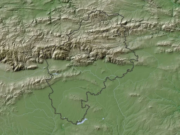 Sliven Επαρχία Της Βουλγαρίας Υψόμετρο Χάρτη Χρωματισμένο Wiki Στυλ Λίμνες — Φωτογραφία Αρχείου