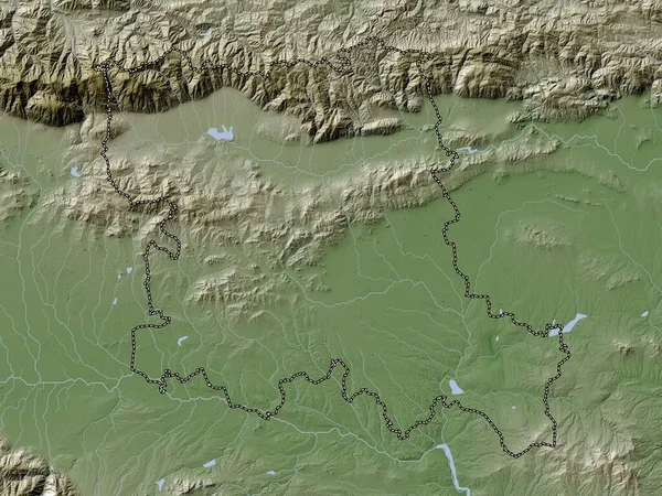 Stara Zagora Prowincja Bułgarii Mapa Wzniesień Kolorowa Stylu Wiki Jeziorami — Zdjęcie stockowe