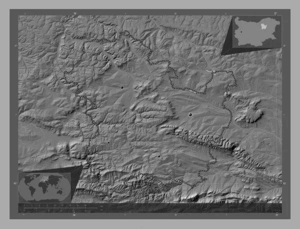 Targovishte Provincia Bulgaria Mappa Dell Elevazione Bilivello Con Laghi Fiumi — Foto Stock