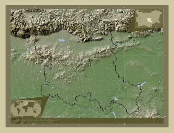 Stara Zagora Επαρχία Της Βουλγαρίας Υψόμετρο Χάρτη Χρωματισμένο Στυλ Wiki — Φωτογραφία Αρχείου