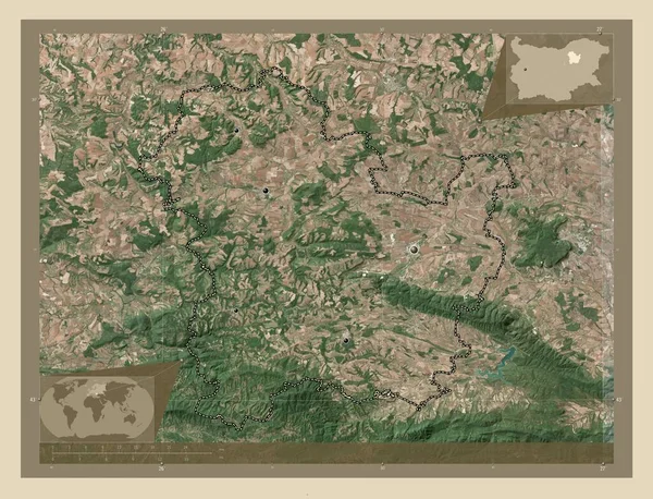 Targovishte Província Bulgária Mapa Satélite Alta Resolução Locais Das Principais — Fotografia de Stock