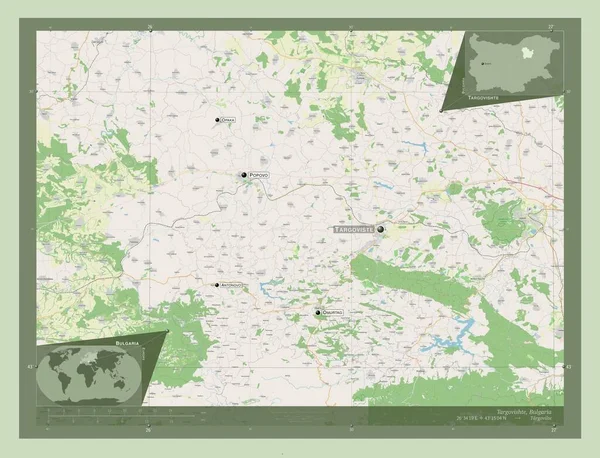 Targovishte Provincie Bulgarije Open Plattegrond Locaties Namen Van Grote Steden — Stockfoto