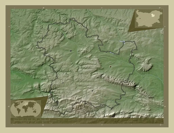 Targovishte Provincia Bulgaria Mapa Elevación Coloreado Estilo Wiki Con Lagos —  Fotos de Stock