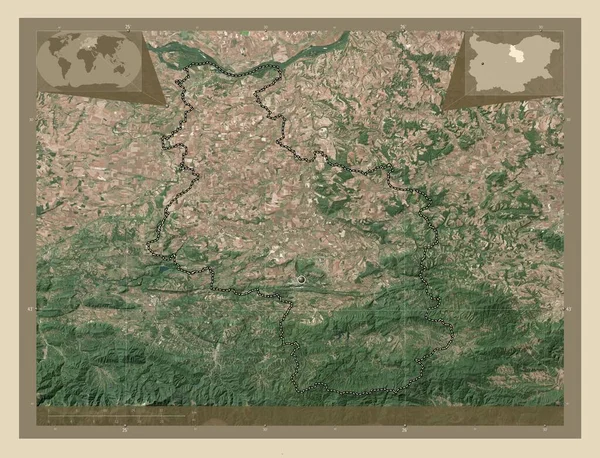Veliko Tarnovo 保加利亚省 高分辨率卫星地图 角辅助位置图 — 图库照片