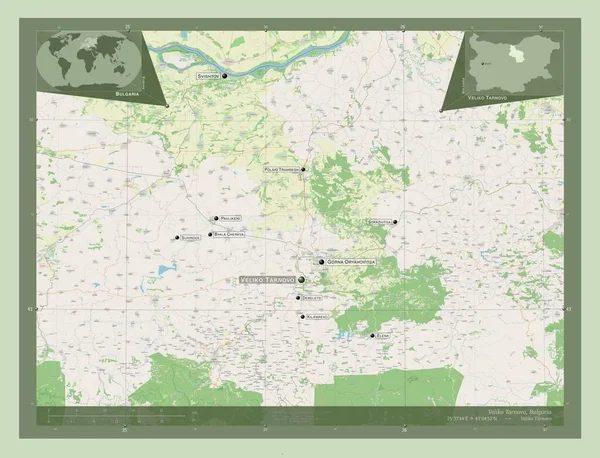 Веліко Тирново Провінція Болгарія Відкрита Карта Вулиць Місця Розташування Назви — стокове фото