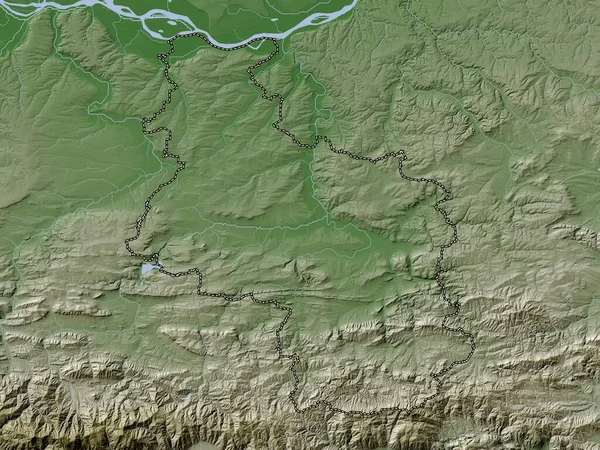 Veliko Tarnovo Bulgaristan Ili Yükseklik Haritası Göller Nehirlerle Wiki Stilinde — Stok fotoğraf