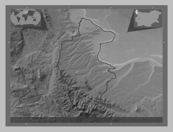 Vidin Provincie Bulharsko Výškové Mapy Jezery Řekami Pomocné Mapy Polohy — Stock fotografie