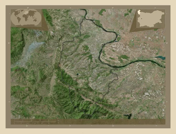 Vidin 保加利亚省 高分辨率卫星地图 角辅助位置图 — 图库照片
