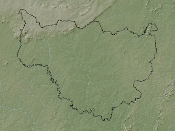Cascades Regionen Burkina Faso Höjd Karta Färgad Wiki Stil Med — Stockfoto