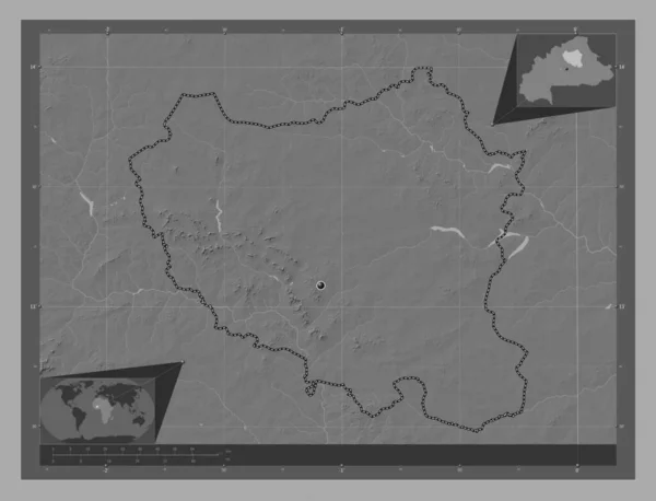 Centre Nord Περιφέρεια Μπουρκίνα Φάσο Bilevel Υψομετρικός Χάρτης Λίμνες Και — Φωτογραφία Αρχείου