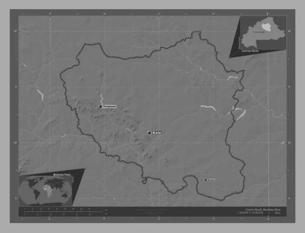 Centro Norte Región Burkina Faso Mapa Elevación Bilevel Con Lagos —  Fotos de Stock