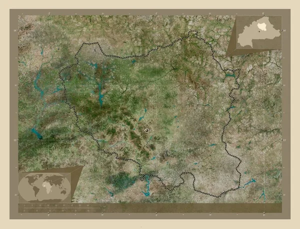 ブルキナファソの地域センター ノルト 高解像度衛星地図 コーナー補助位置図 — ストック写真