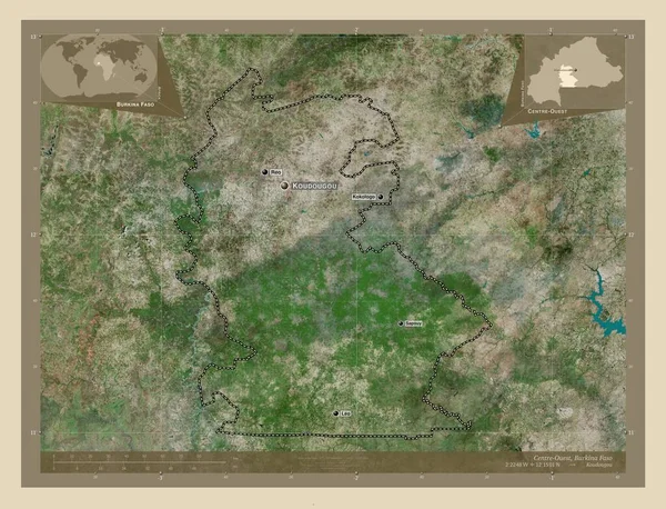 Centro Ouest Regione Del Burkina Faso Mappa Satellitare Alta Risoluzione — Foto Stock