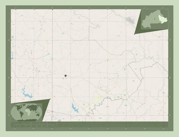 Est Περιφέρεια Μπουρκίνα Φάσο Χάρτης Του Δρόμου Γωνιακοί Χάρτες Βοηθητικής — Φωτογραφία Αρχείου