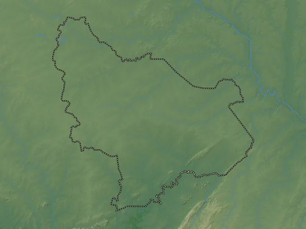 Est Regione Del Burkina Faso Mappa Elevazione Colorata Con Laghi — Foto Stock
