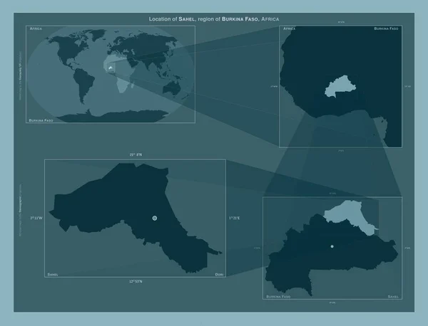 Sahel Región Burkina Faso Diagrama Que Muestra Ubicación Región Mapas —  Fotos de Stock