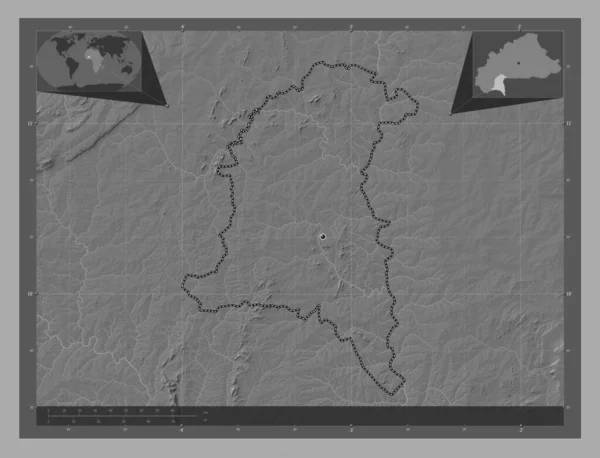 Sud Ouest Regionen Burkina Faso Bilevel Höjd Karta Med Sjöar — Stockfoto