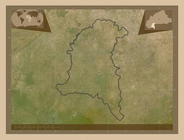 Sud Ouest Περιφέρεια Μπουρκίνα Φάσο Δορυφορικός Χάρτης Χαμηλής Ανάλυσης Γωνιακοί — Φωτογραφία Αρχείου