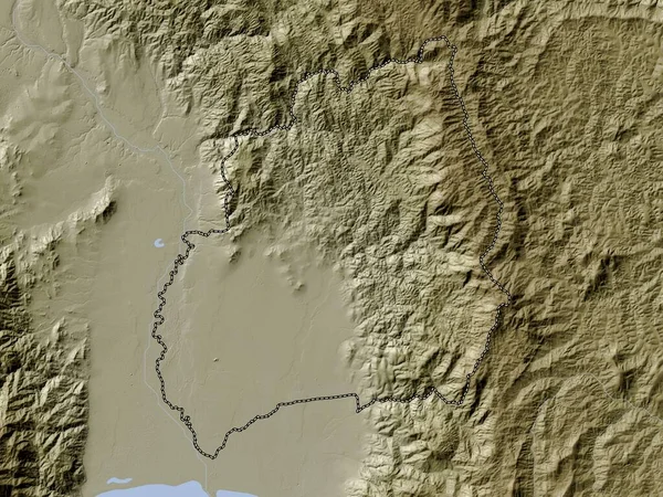 Bubanza Burundi Vilayeti Yükseklik Haritası Göller Nehirlerle Wiki Stilinde Renklendirilmiştir — Stok fotoğraf