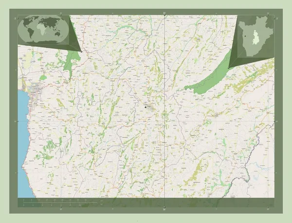 Gitega Provincie Burundi Open Plattegrond Locaties Van Grote Steden Van — Stockfoto