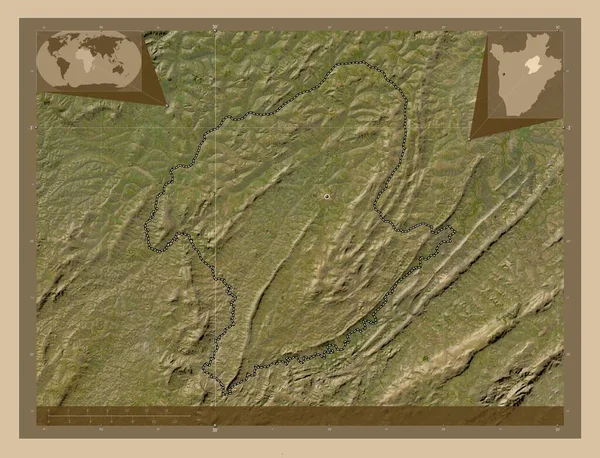 Karuzi Επαρχία Του Μπουρούντι Δορυφορικός Χάρτης Χαμηλής Ανάλυσης Τοποθεσίες Μεγάλων — Φωτογραφία Αρχείου