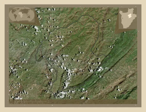 Karuzi Province Burundi High Resolution Satellite Map Corner Auxiliary Location — Stock Photo, Image