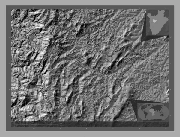 Мурамвія Провінція Бурунді Білевелівська Карта Висот Озерами Річками Розташування Великих — стокове фото