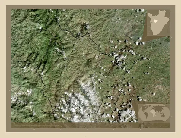 Muramvya Burundi Vilayeti Yüksek Çözünürlüklü Uydu Köşedeki Yedek Konum Haritaları — Stok fotoğraf
