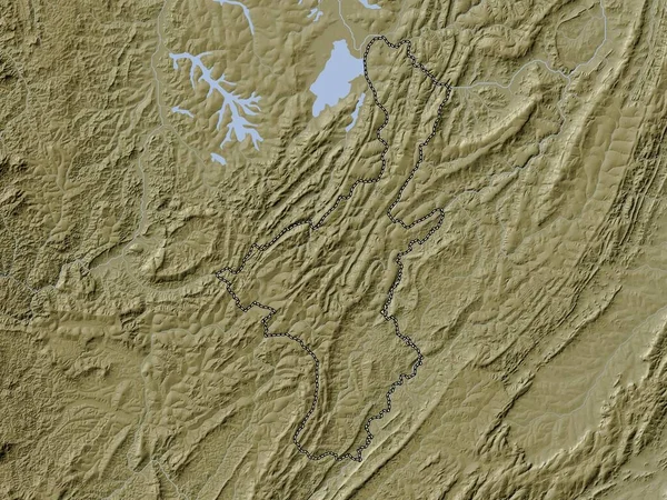 Muyinga Prowincja Burundi Mapa Wzniesień Kolorowa Stylu Wiki Jeziorami Rzekami — Zdjęcie stockowe