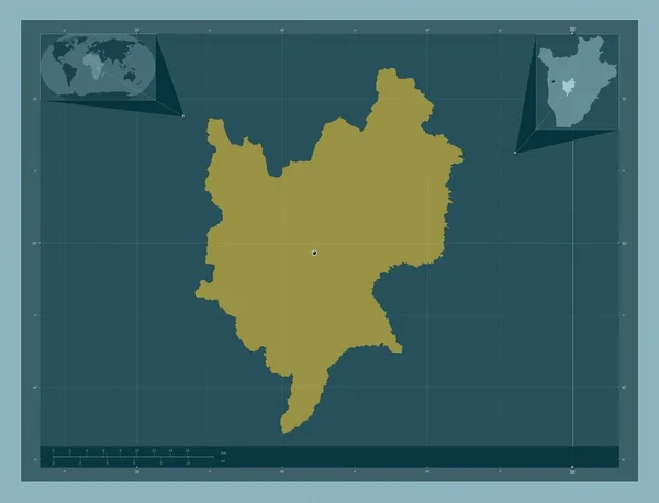 Мваро Провинция Бурунди Твердая Форма Цвета Вспомогательные Карты Расположения Углов — стоковое фото