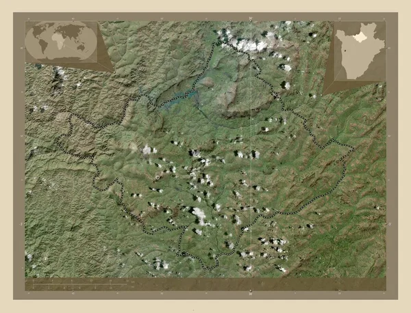 Ngozi Prowincja Burundi Mapa Satelity Wysokiej Rozdzielczości Lokalizacje Dużych Miast — Zdjęcie stockowe