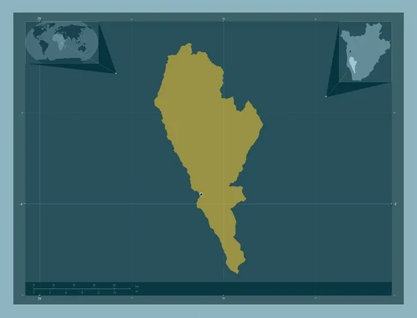 Rumonge Città Del Burundi Forma Tinta Unita Mappa Della Posizione — Foto Stock