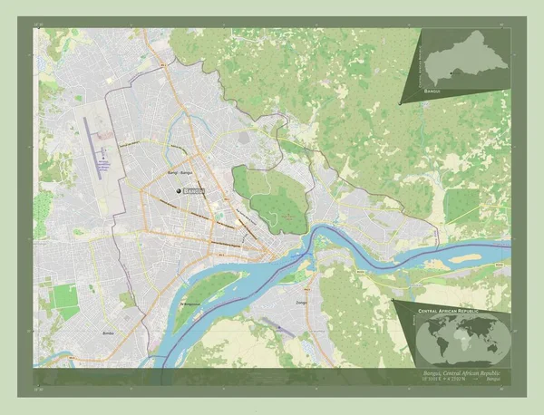 Бангі Автономна Комуна Центральноафриканської Республіки Відкрита Карта Вулиць Місця Розташування — стокове фото