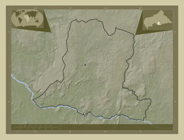 Basse Kotto Prefeitura República Centro Africana Mapa Elevação Colorido Estilo — Fotografia de Stock